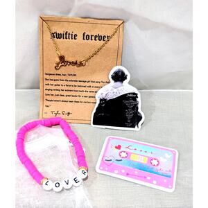 Taylor Swift Lover bundle stickers friendship trading bracelets Swiftie necklace